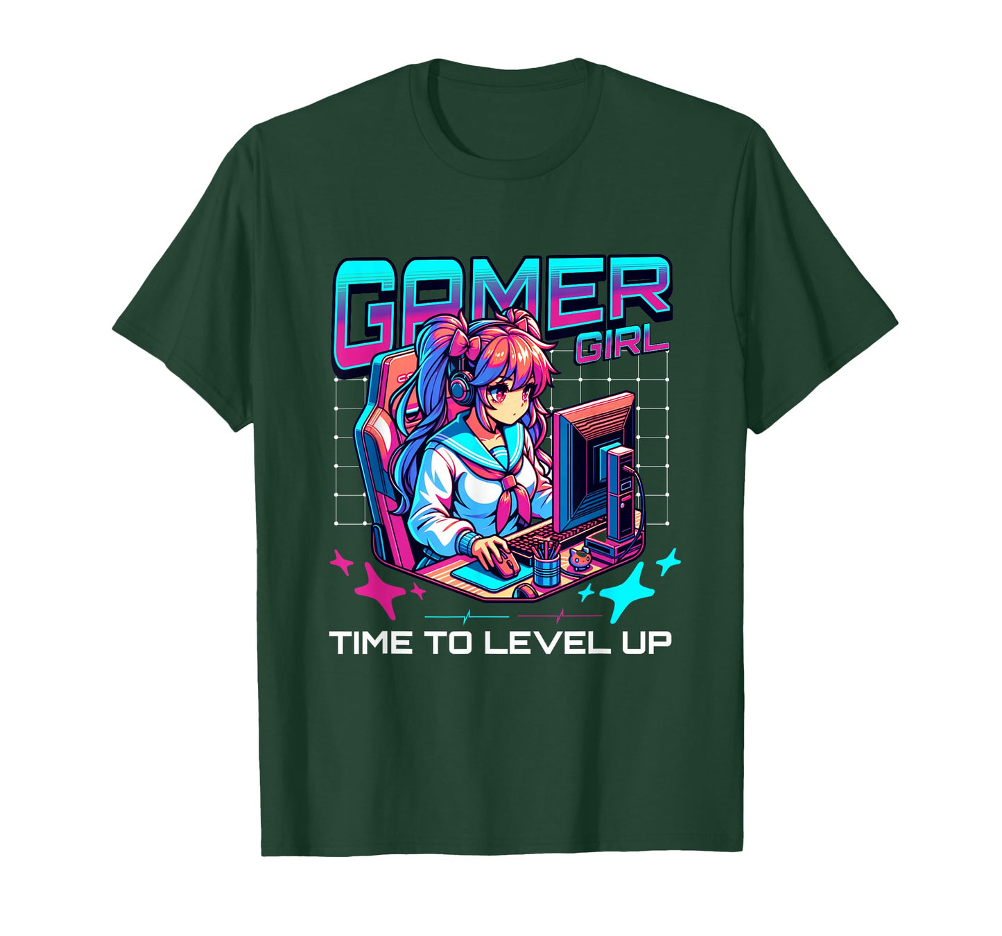 Gamer Girl Time To Level Up Video Game Girl Gaming B-day T-Shirt