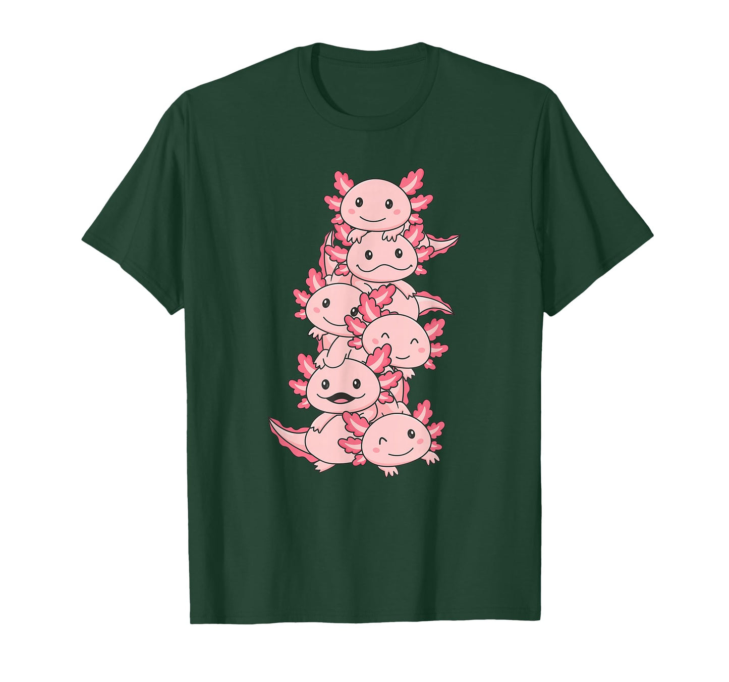 Axolotl Pile Cute Animals Kawaii Anime Funny Axolotl T-Shirt