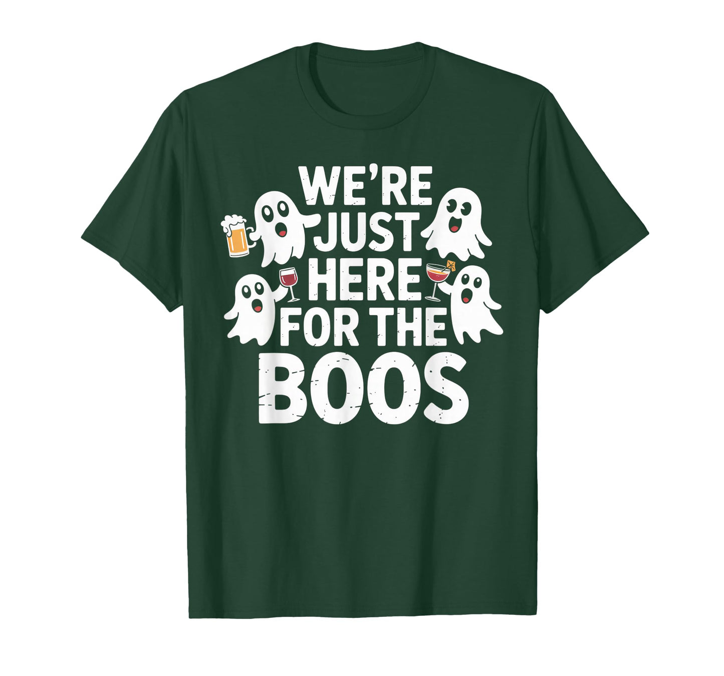 We're Just Here for The Boos Funny Halloween Party Spirits T-Shirt