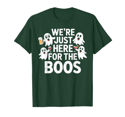 We're Just Here for The Boos Funny Halloween Party Spirits T-Shirt