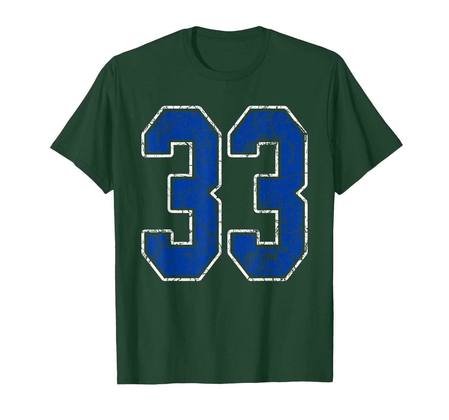 Royal Blue and White Number 33 Jersey Player Uniform #33 Fan T-Shirt