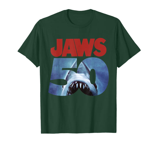 Jaws 50th Anniversary Logo Front & Back T-Shirt
