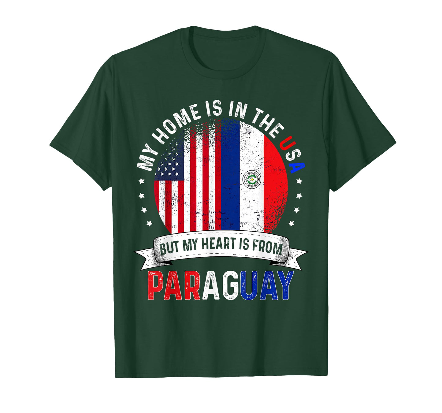 Paraguayan American Patriot Heart is from Paraguay Flag T-Shirt