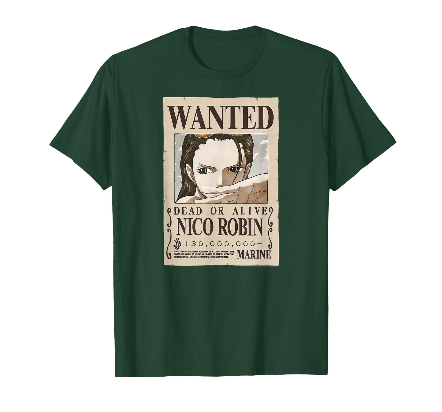 One Piece Anime Nico Robin Wanted Poster T-Shirt
