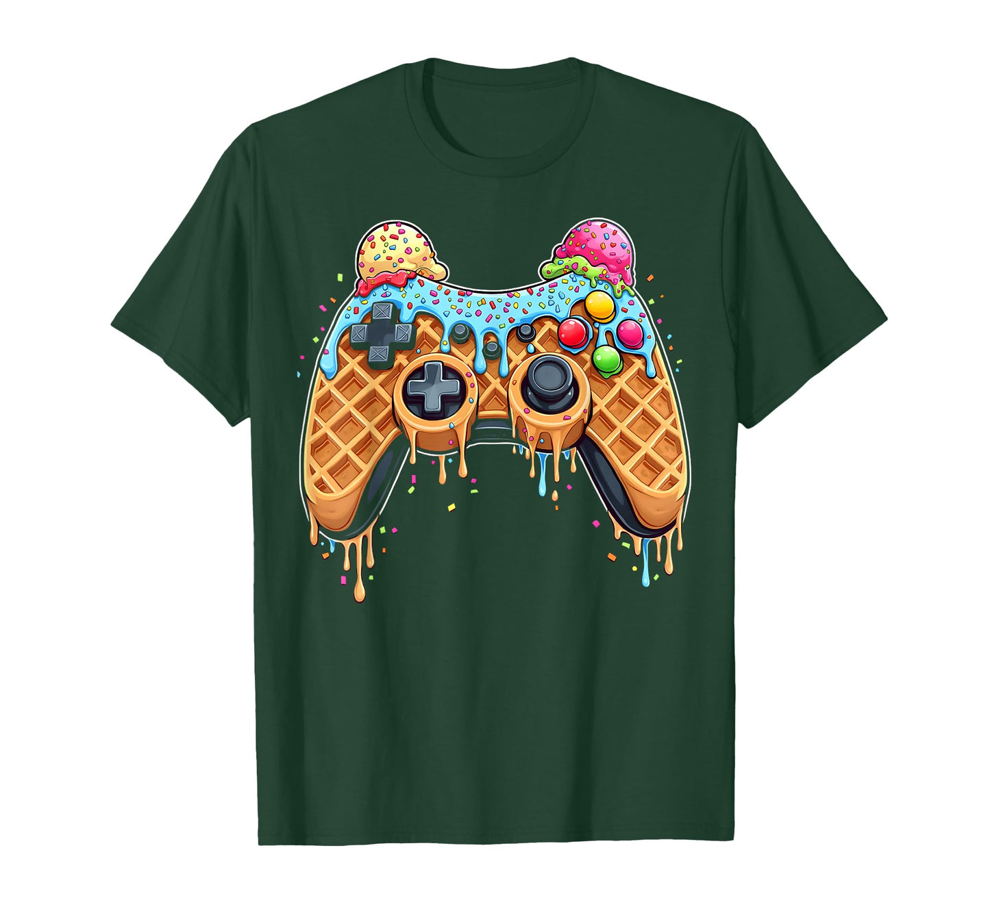 Video Game Controller Drip Gamer Ice Cream Waffle Controller T-Shirt