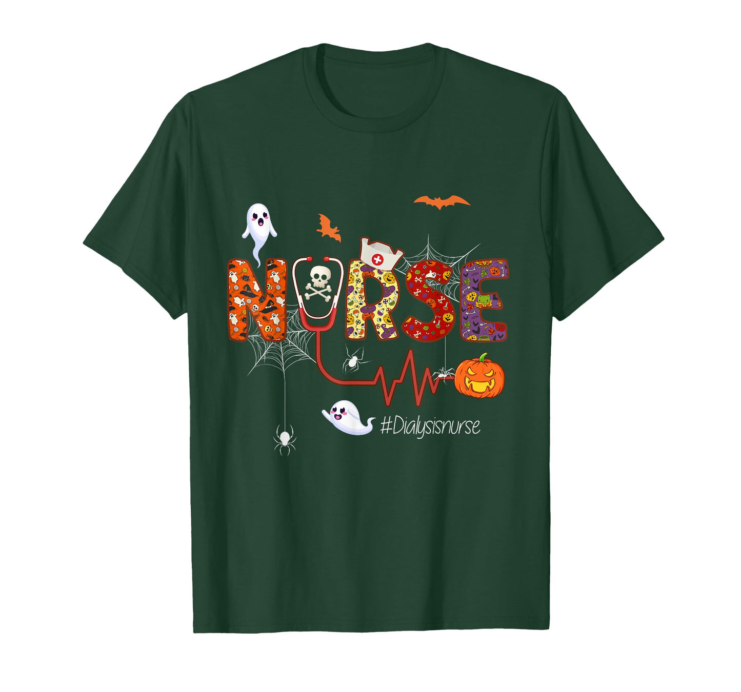 Dialysis Nurse Scary Halloween Pumpkin Nursing T-Shirt