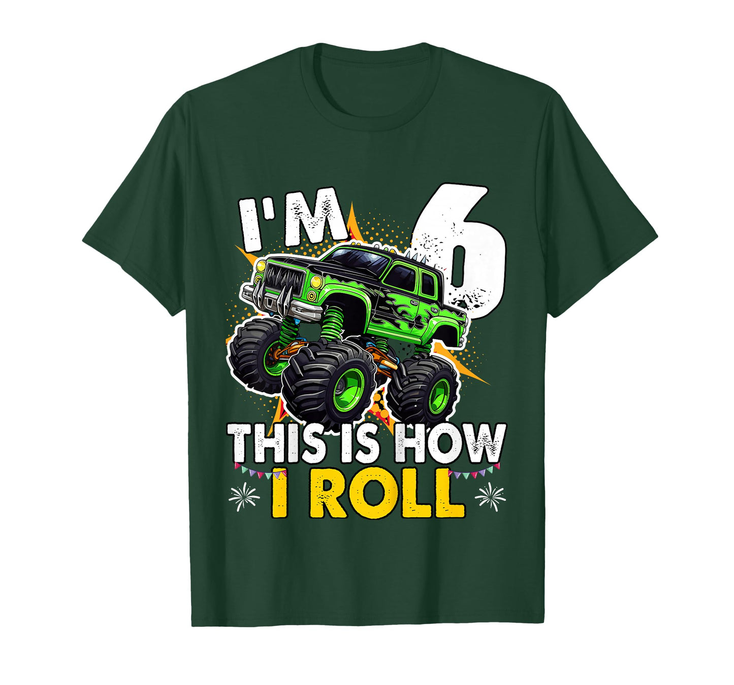 6 Year Old Monster Truck 6th Birthday Boy T-Shirt
