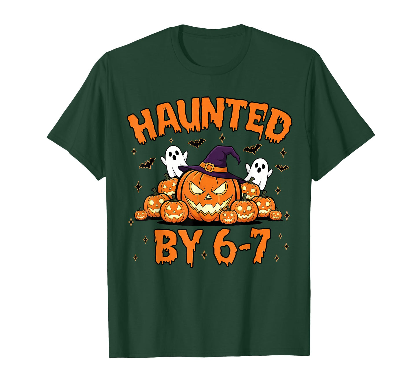 Haunted by 67 – Funny Ghost and Pumpkin Halloween Costume T-Shirt