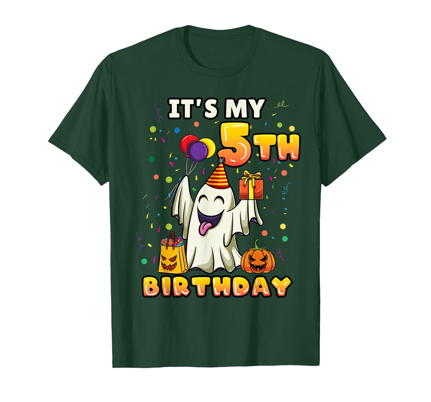 Its My 5th Birthday Ghost Halloween Kids T-Shirt
