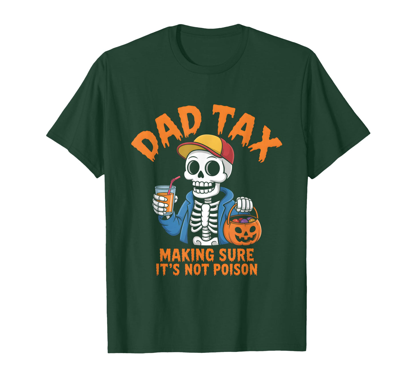 Dad Tax Halloween Pumpkin Candy Funny Skull Men Dad T-Shirt