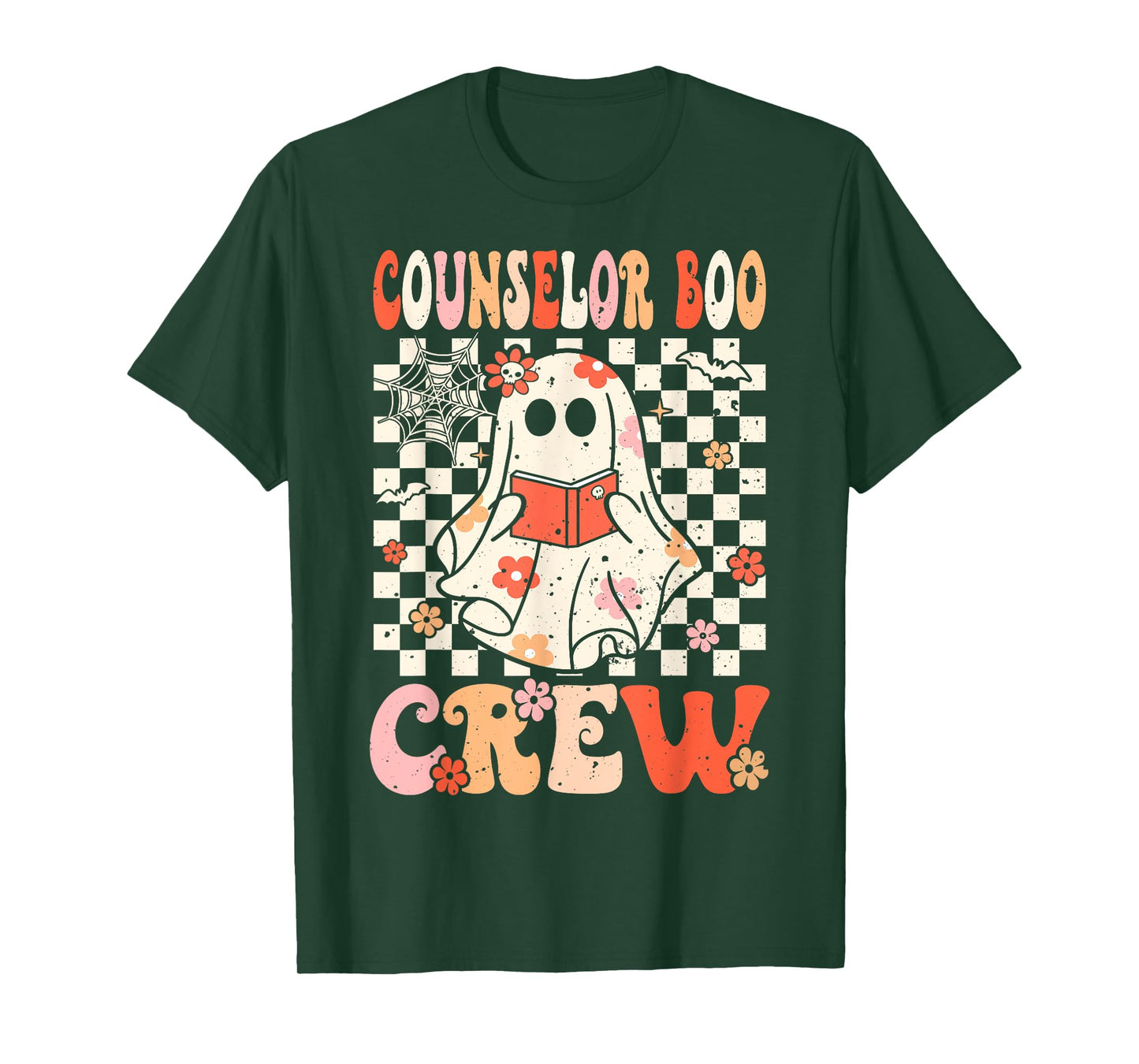 Groovy Boo Counselor Crew Ghost Women Halloween Counselor T-Shirt
