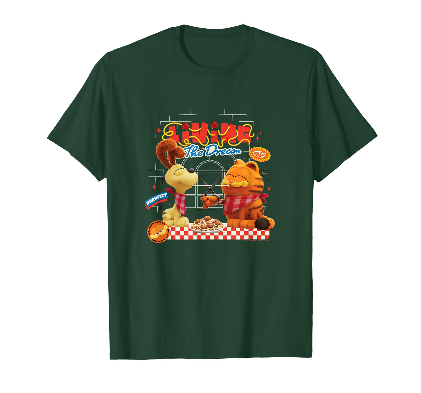 The Garfield Movie Living The Dream Garfield & Odie Pasta T-Shirt
