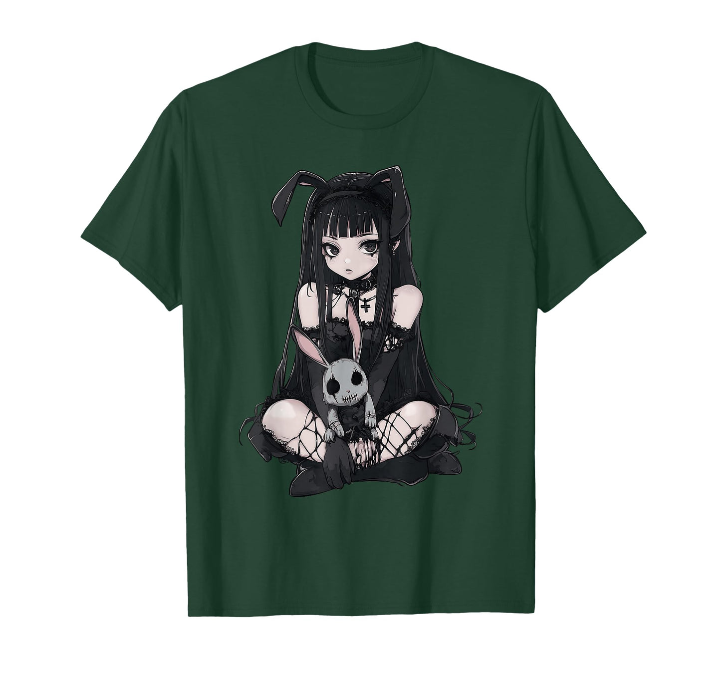 E-Girl Cute Anime Girl Goth Bunny Grunge Gothic Outfit T-Shirt