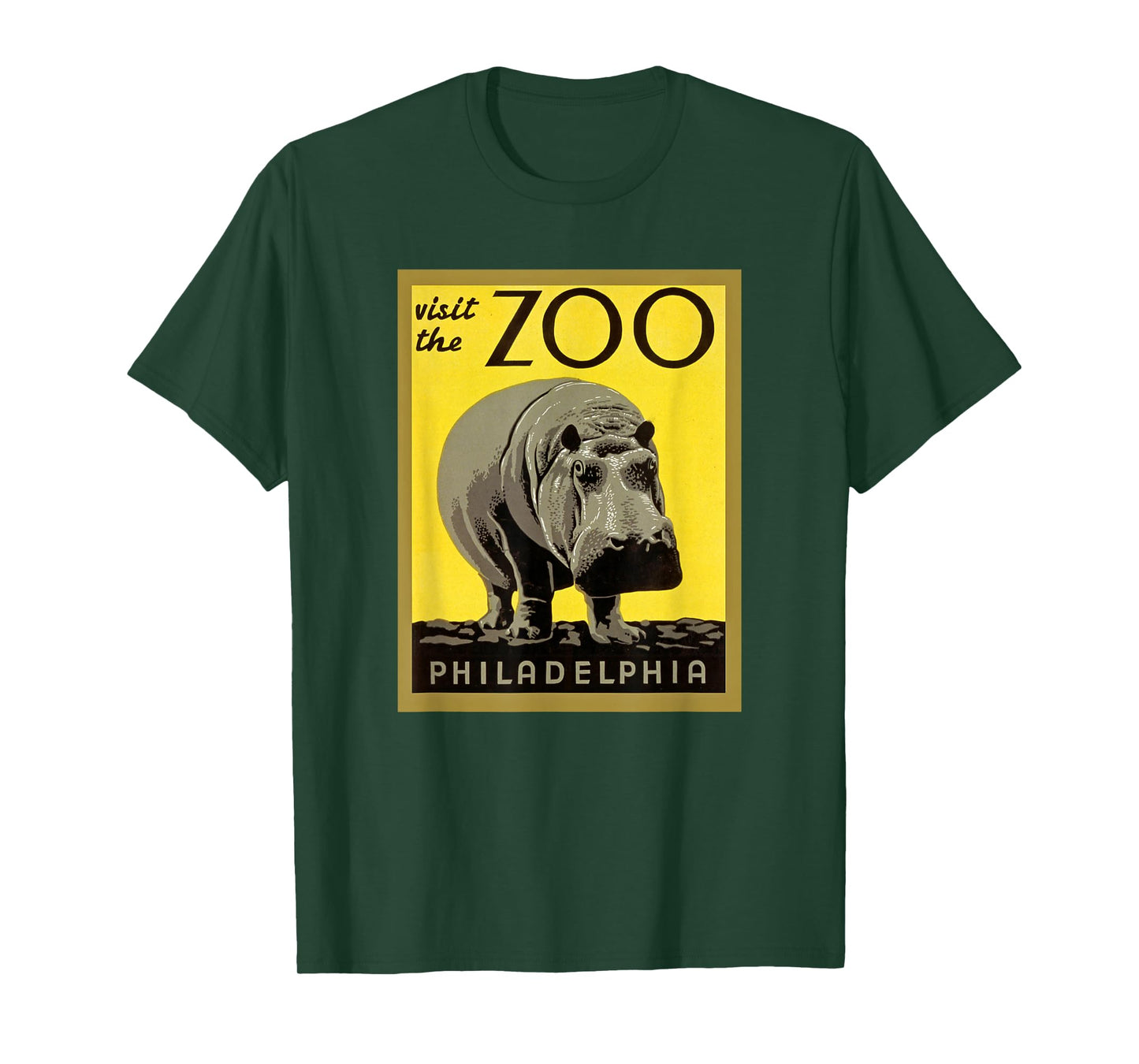 Visit The Zoo Philadelphia Retro Vintage Hippopotamus Hippo T-Shirt