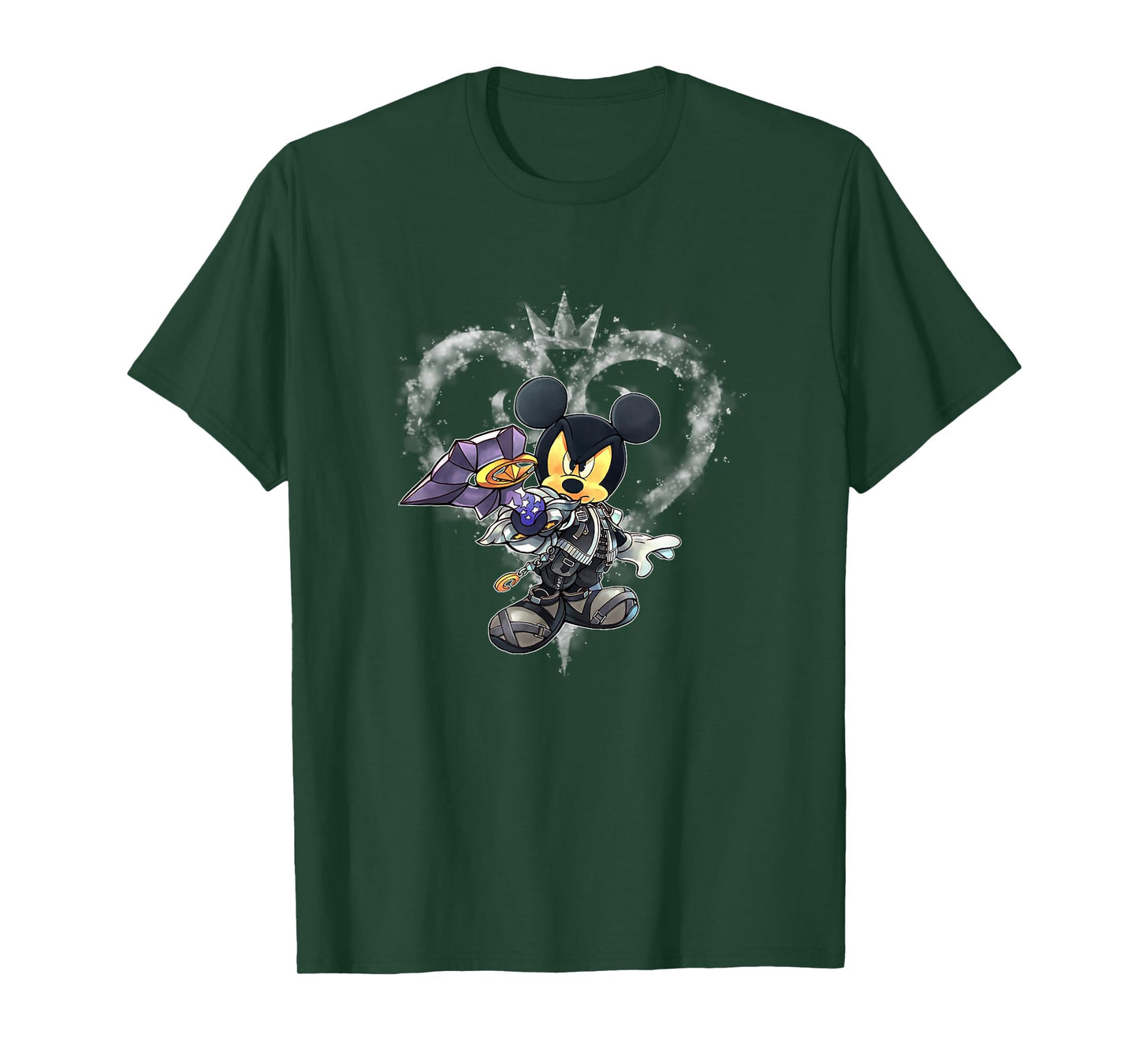 Disney Kingdom Hearts Hero Mickey Faded Smokey Heart Logo T-Shirt