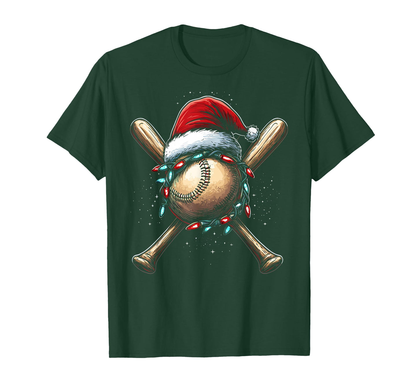 Christmas Baseball Pajama Santa For Men Boys Girls Kids Xmas T-Shirt