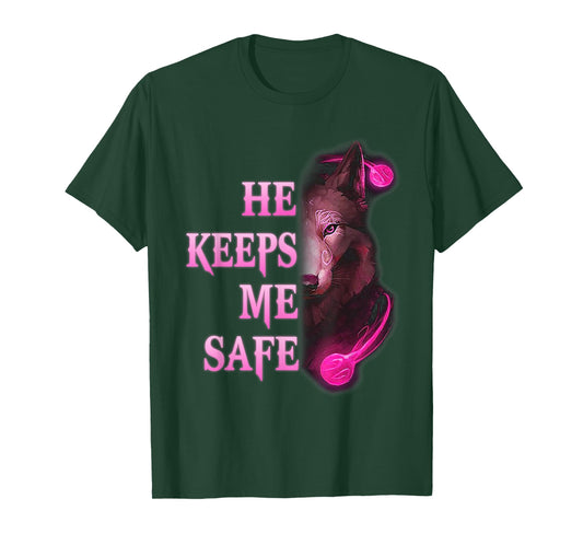 He Keeps me safe - She keeps me wild Couple Wolves T-Shirt