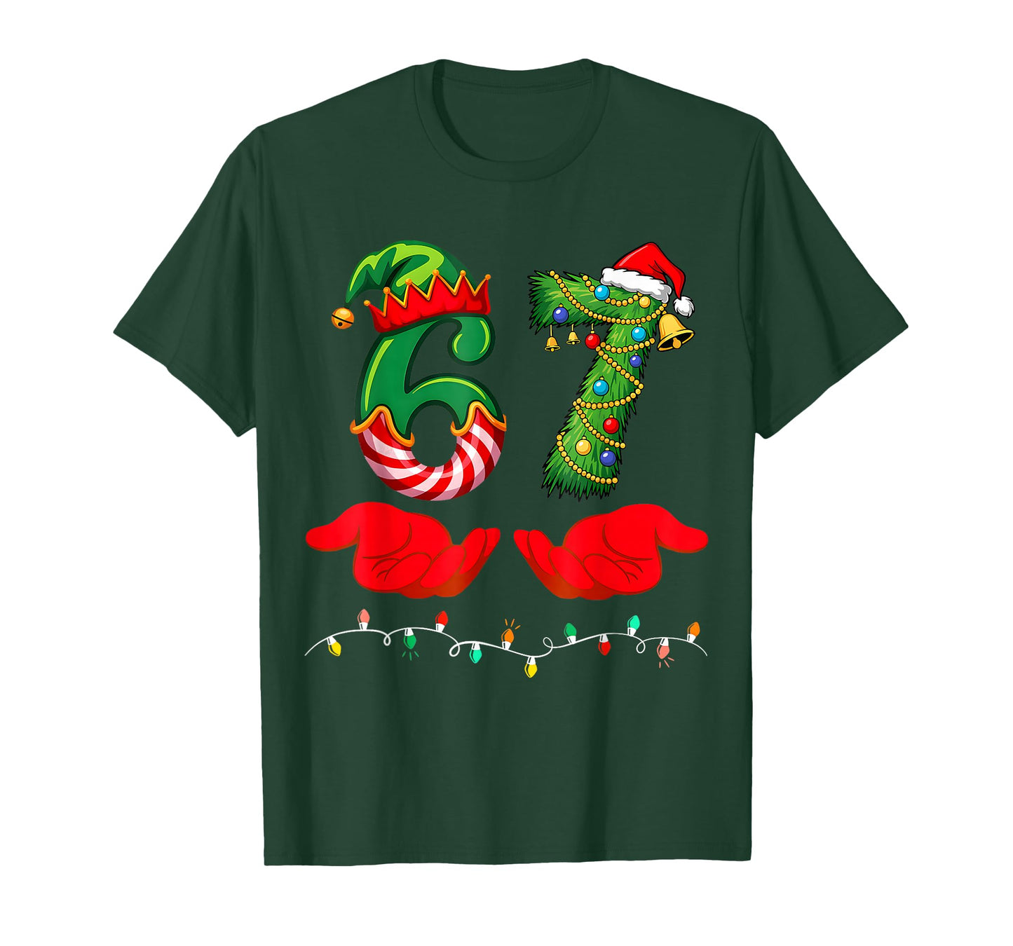 67 Christmas 6 7 Meme Pajamas Holiday Gen Alpha Slang T-Shirt