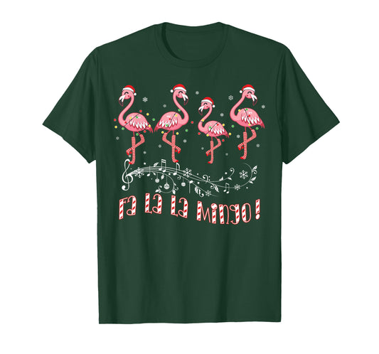 Candy Cane Flamingoes Fa La La MINGO Flamingo Christmas T-Shirt