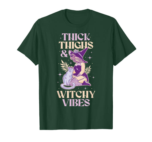 Funny Thick Thighs And Witchy Vibes T-Shirt