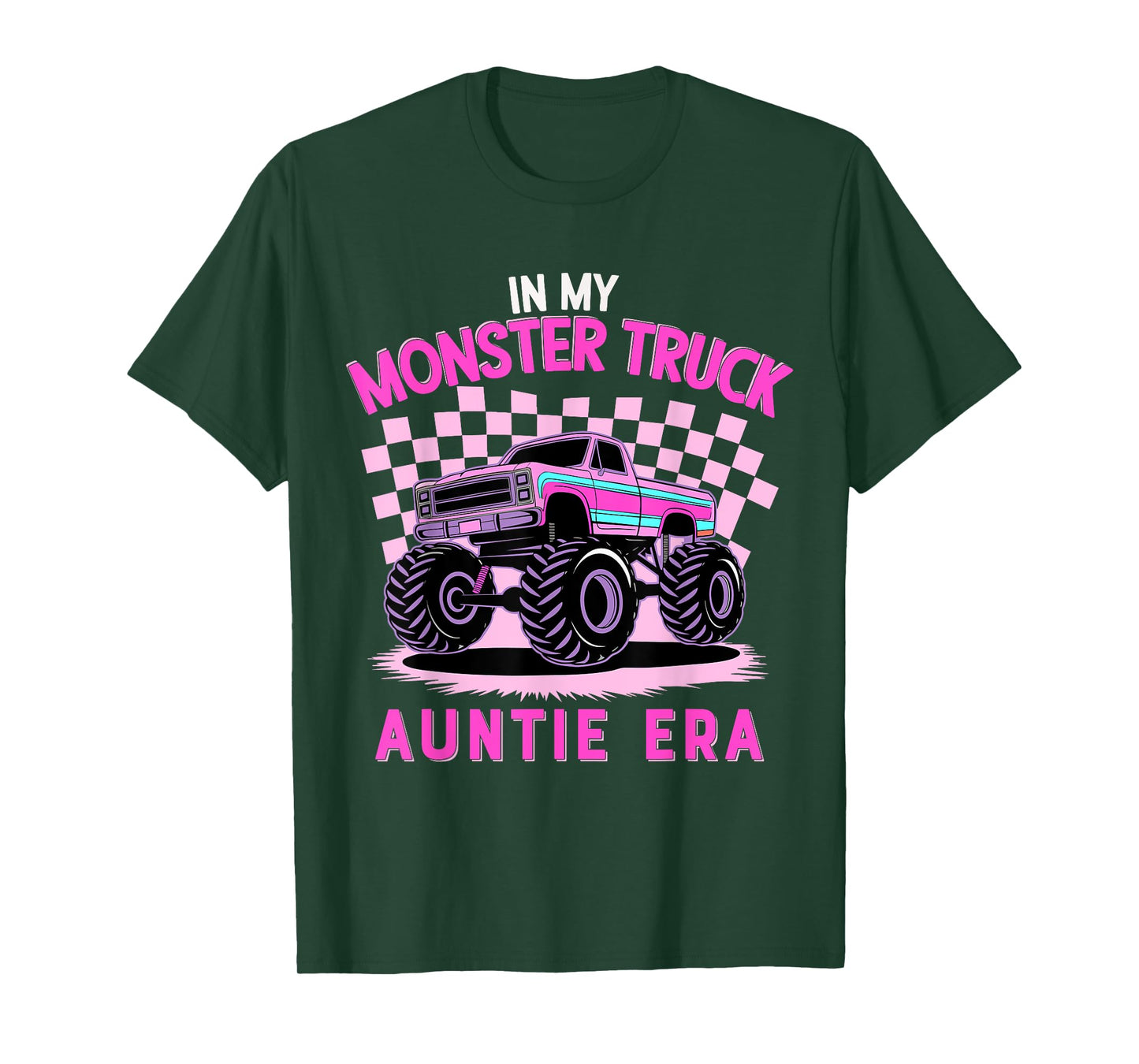 Groovy In My Monster Truck Auntie Era Monster Truck Aunt T-Shirt