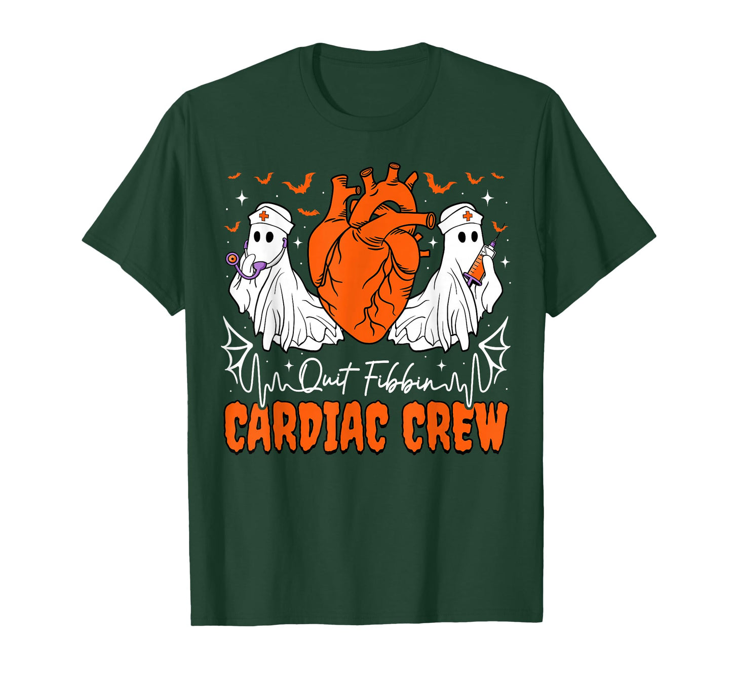Quit Fibbin Cardiac Crew Ghost Nurse Halloween T-Shirt