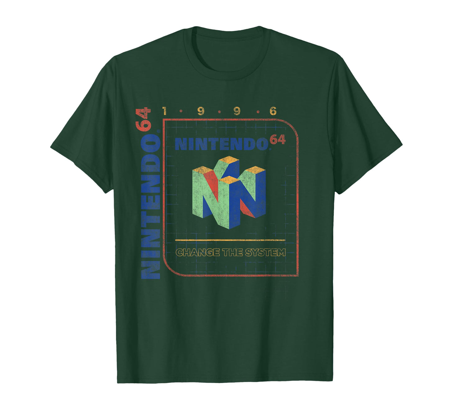 Nintendo 64 Change The System 1996 Vintage Retro Cube Logo T-Shirt