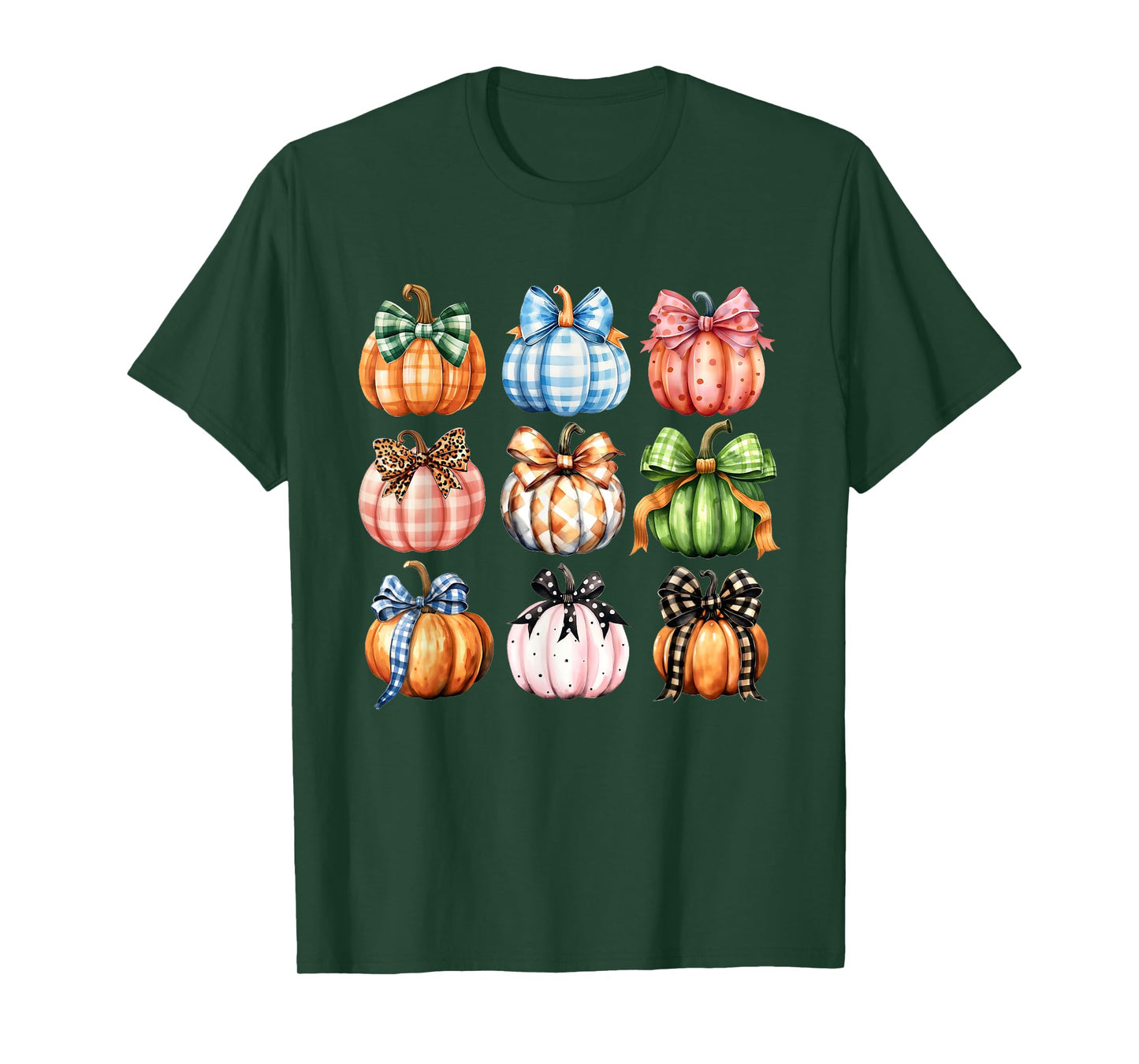 Funny Halloween Coquette Bow Pumpkin Autumn Thanksgiving T-Shirt