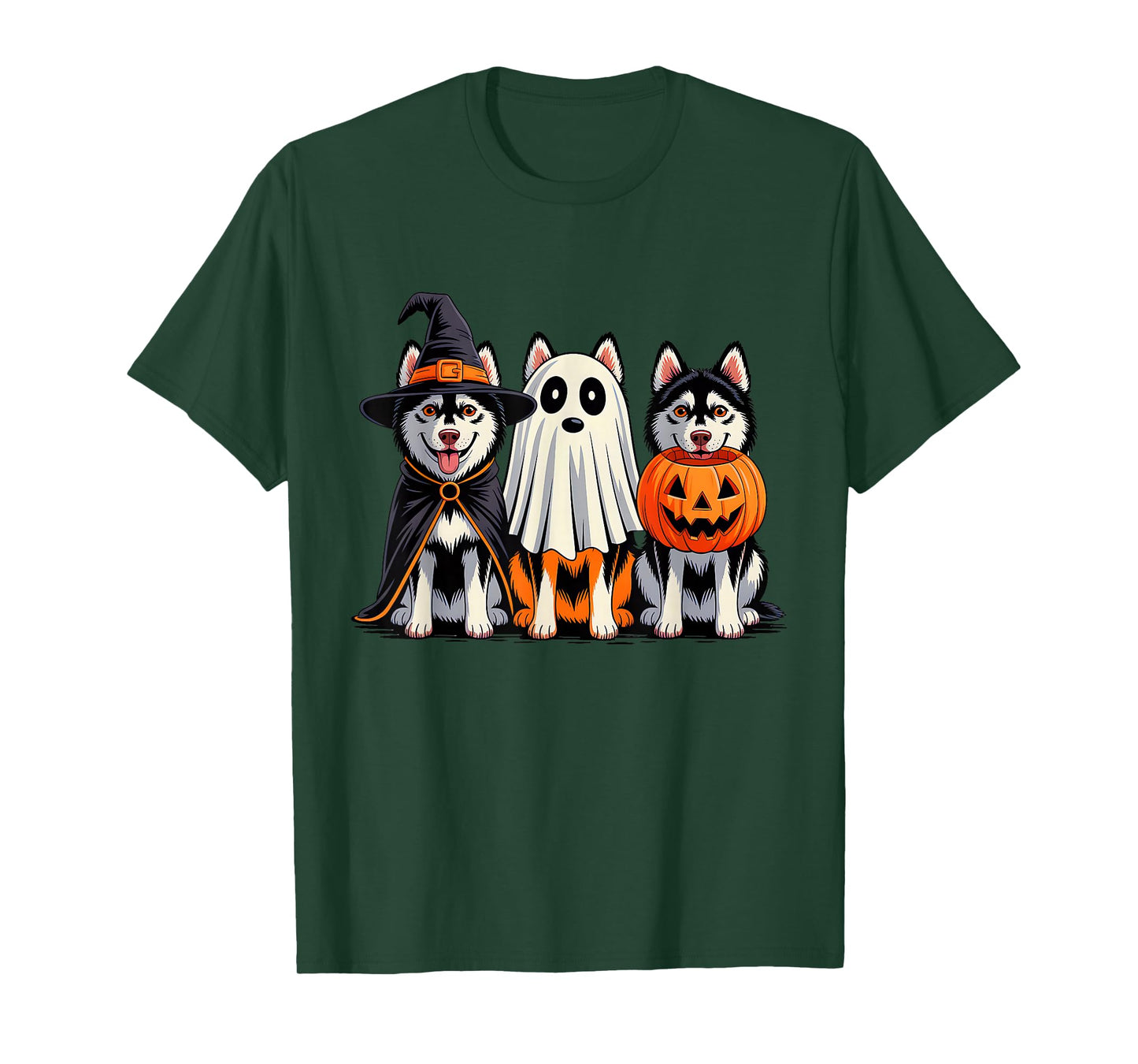 Husky Halloween Funny Dog Lover Pumpkin Witch Ghost Boo T-Shirt