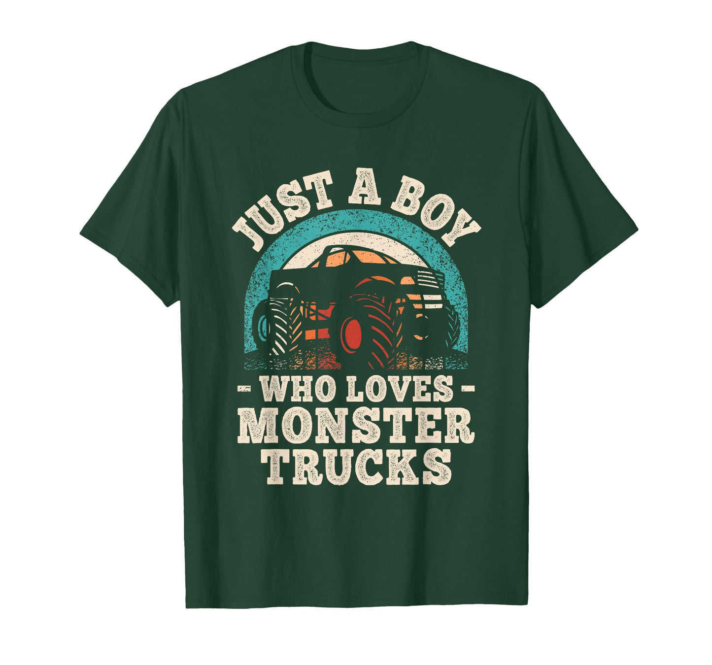 Just A Boy Who Loves Monster Trucks Funny Monster Truck T-Shirt