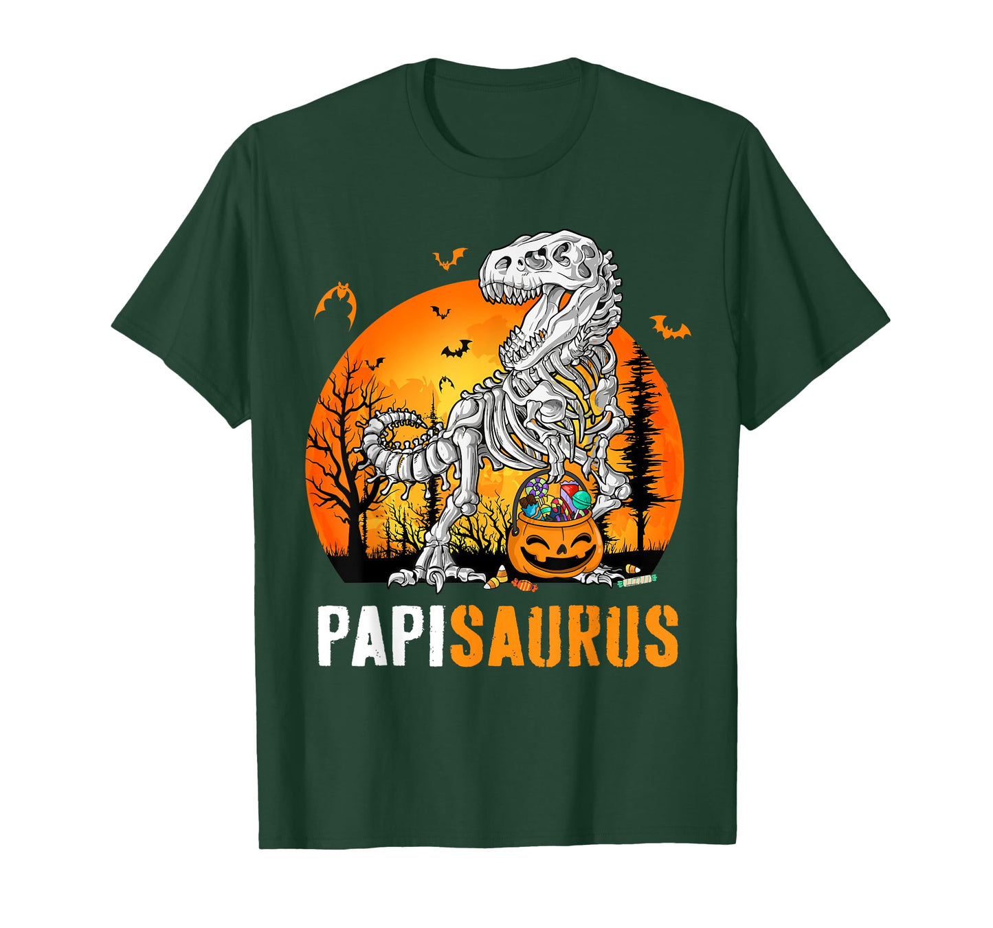 Papisaurus Dinosaur Skeleton Halloween Papi Saurus T-Shirt