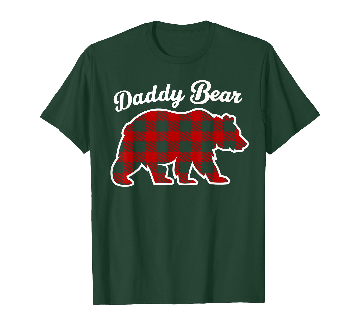 Daddy Bear Buffalo Red Plaid Matching Family Christmas T-Shirt