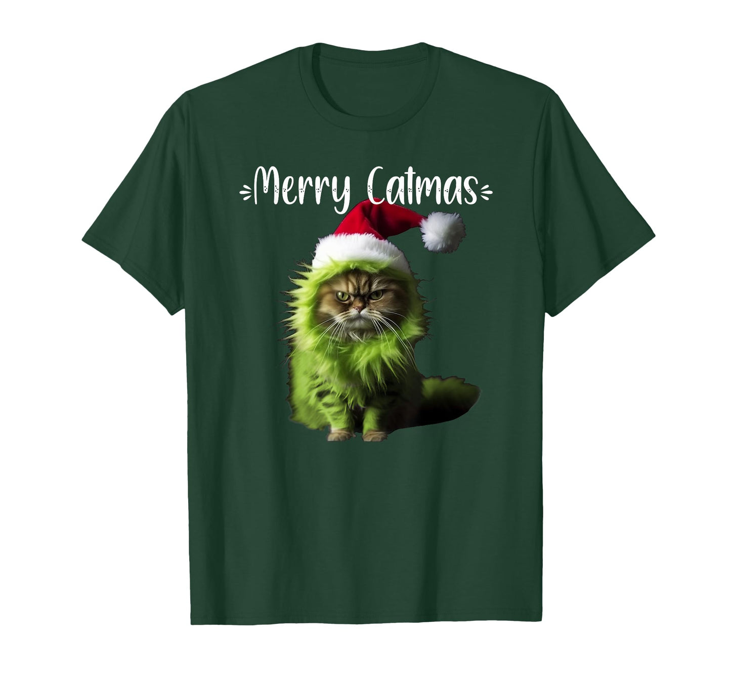 Merry Catmas - Funny Cat Christmas T-Shirt for Men Women Kids