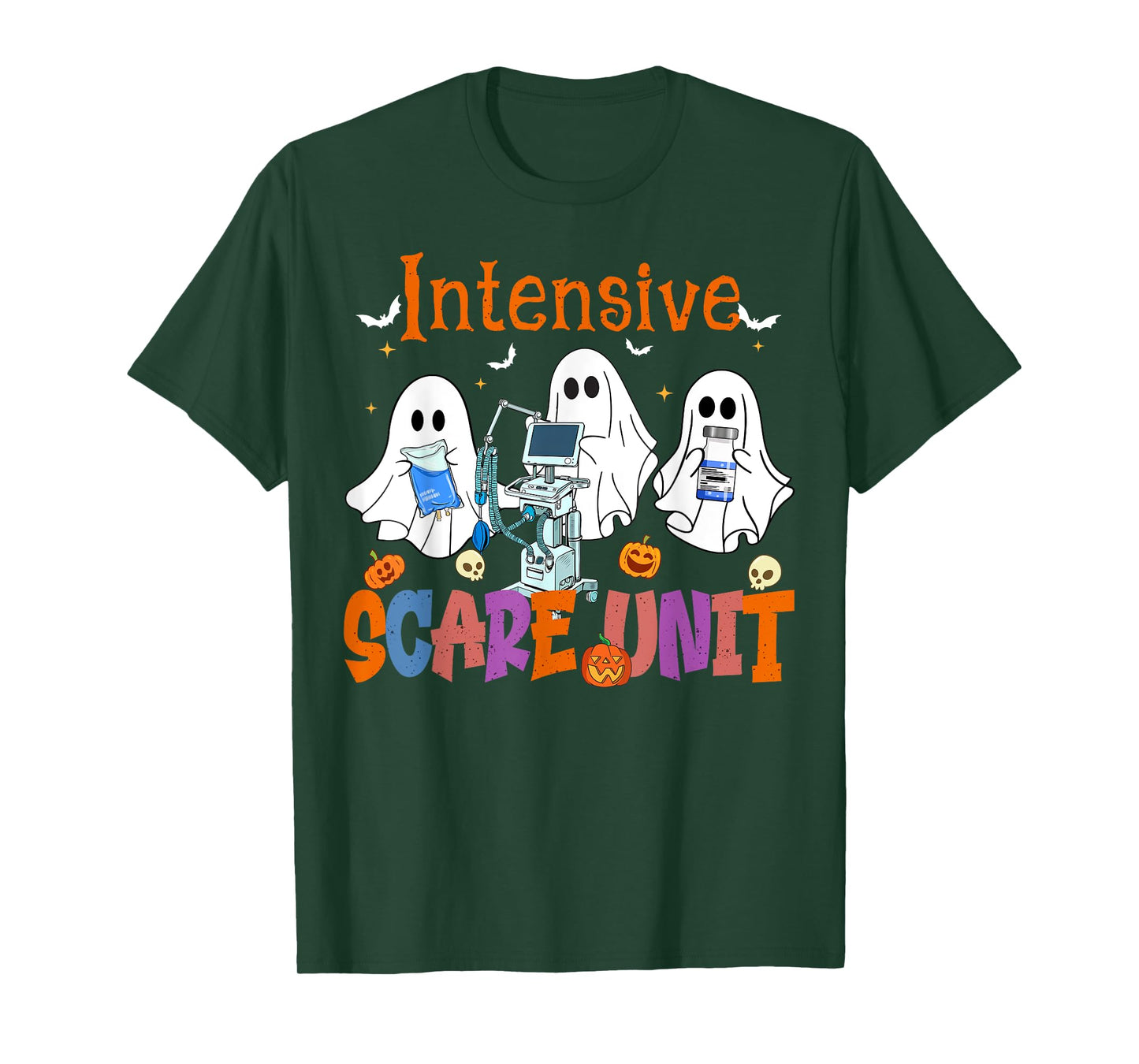 Halloween Intensive Care Scare Unit Ghost Nurse ICU Nursing T-Shirt