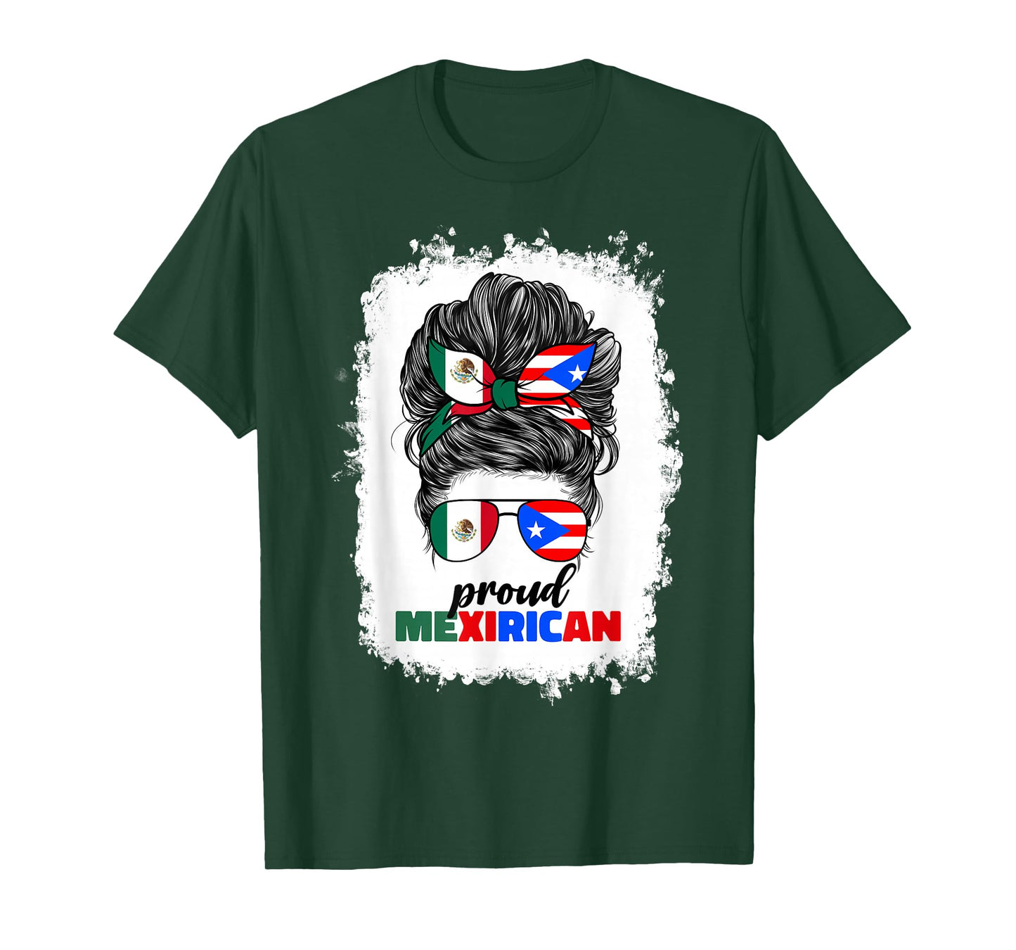 Half Mexican And Puerto Rican Rico Flag Mexirican Girl Women T-Shirt