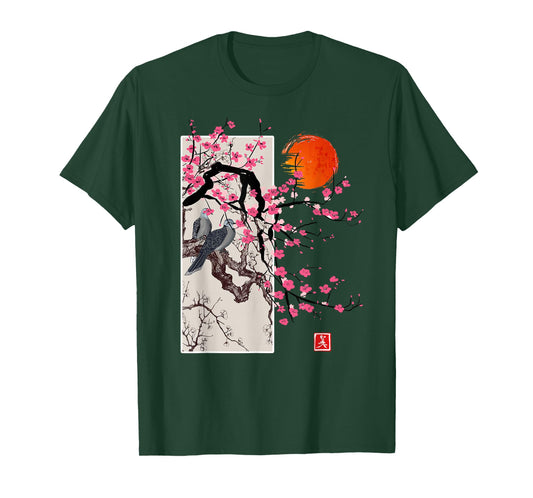 Vintage Sakura Blossom Japanese Cherry Scenery Gift Tee T-Shirt