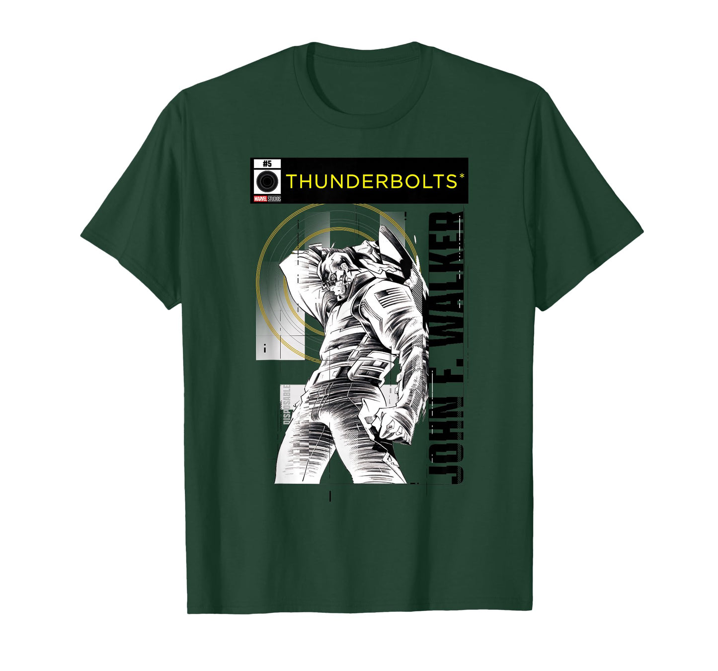 Marvel Studios Thunderbolts John F Walker B&W Comic Cover #5 T-Shirt