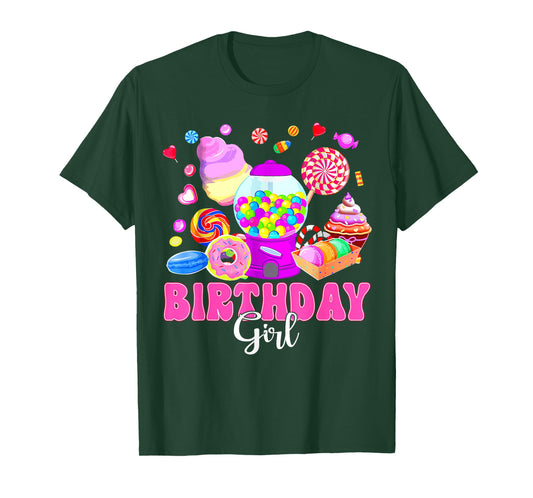 Birthday Girl Shirt Candy Birthday Party For Kids Girl T-Shirt