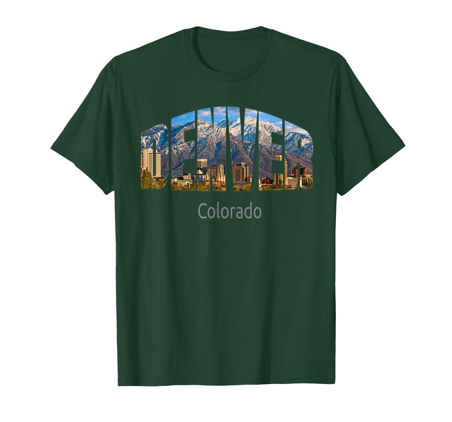 World's Best Cities Denver Colorado T-Shirt - Unisex Adults - Black - Short Sleeve - Small