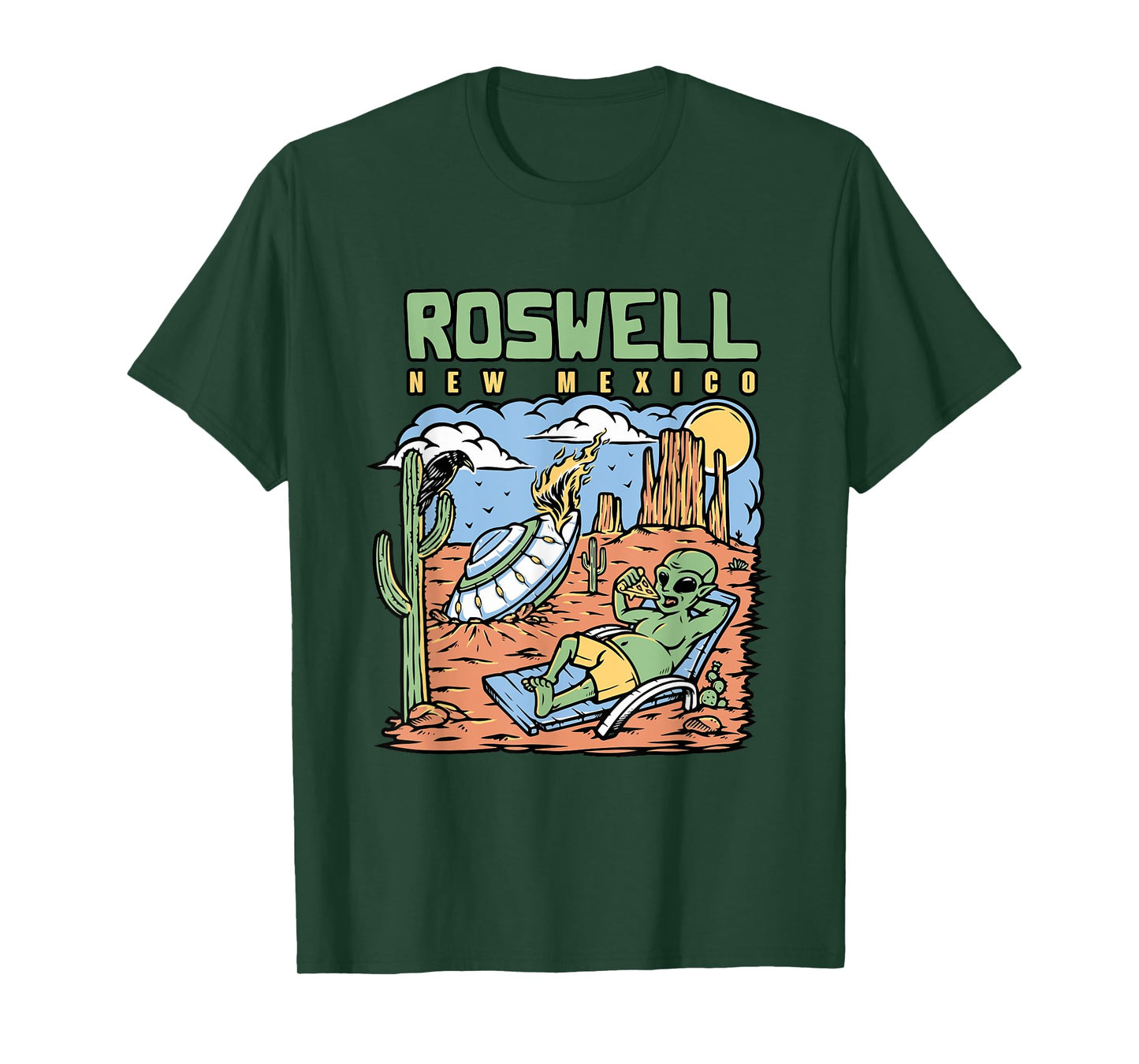 Funny Alien Vacation In Roswell New Mexico Desert T-Shirt