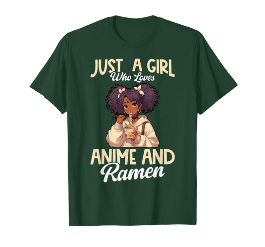 Just A Girl Who Loves Anime And Ramen African American T-Shirt