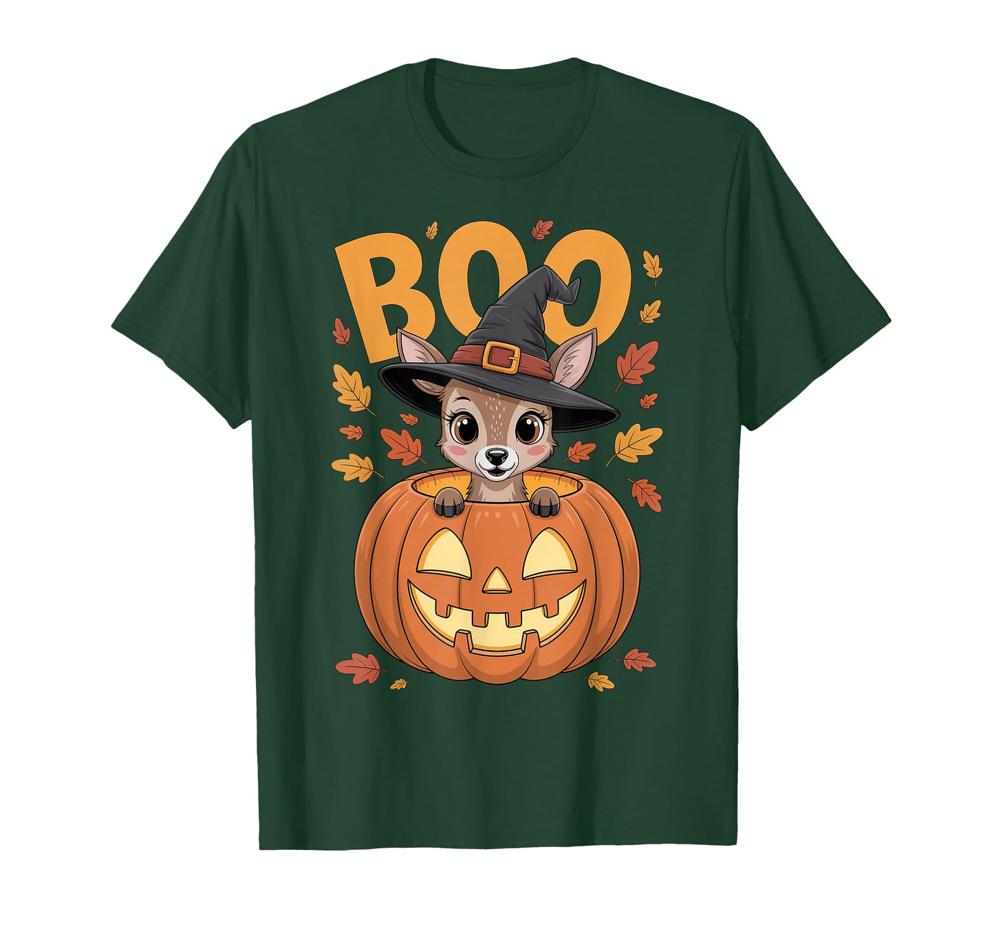 Deer Costume on Pumpkin Halloween Deer T-Shirt