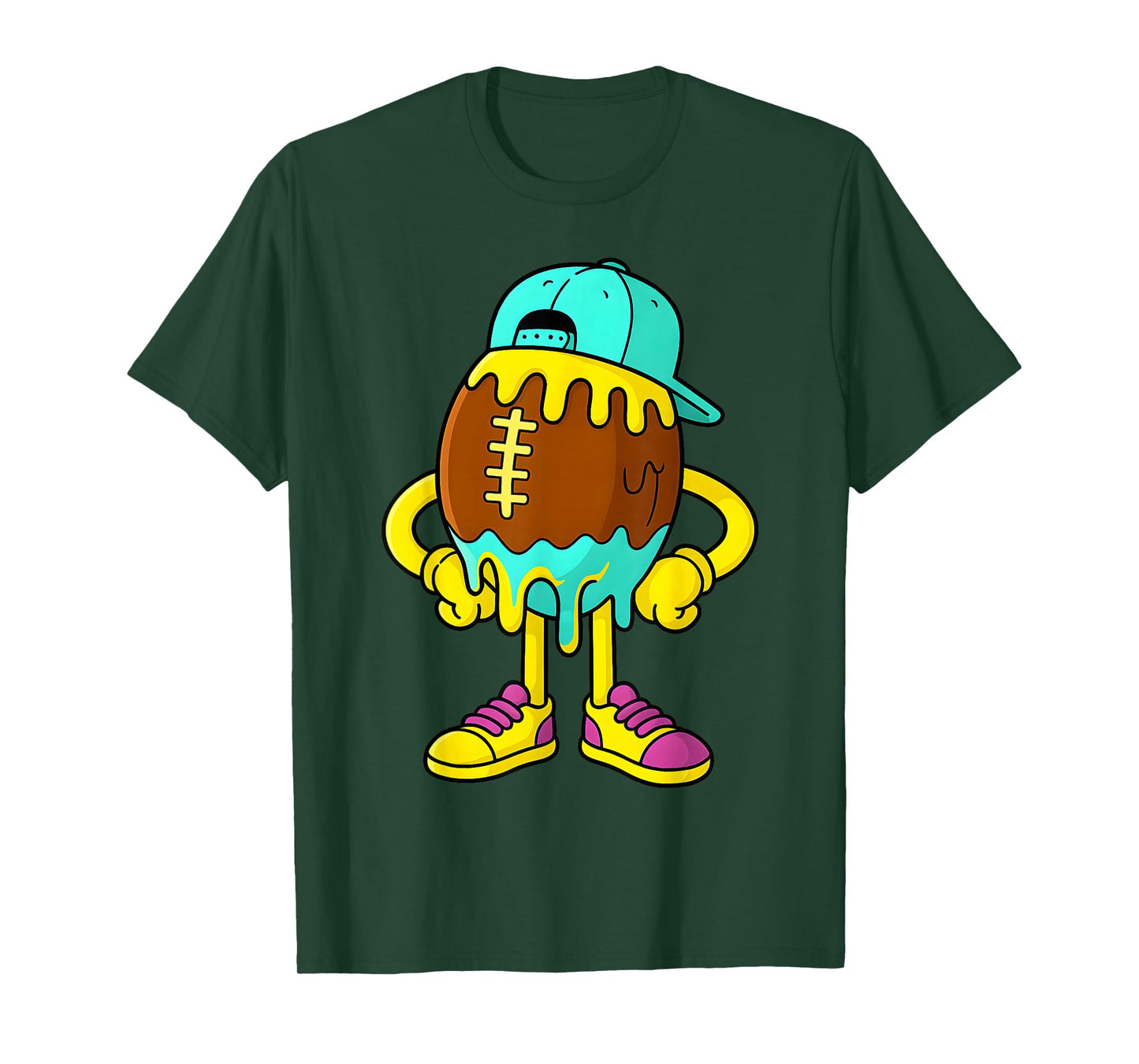 Football Drip Boys Football Ice Cream Drip Character T-Shirt