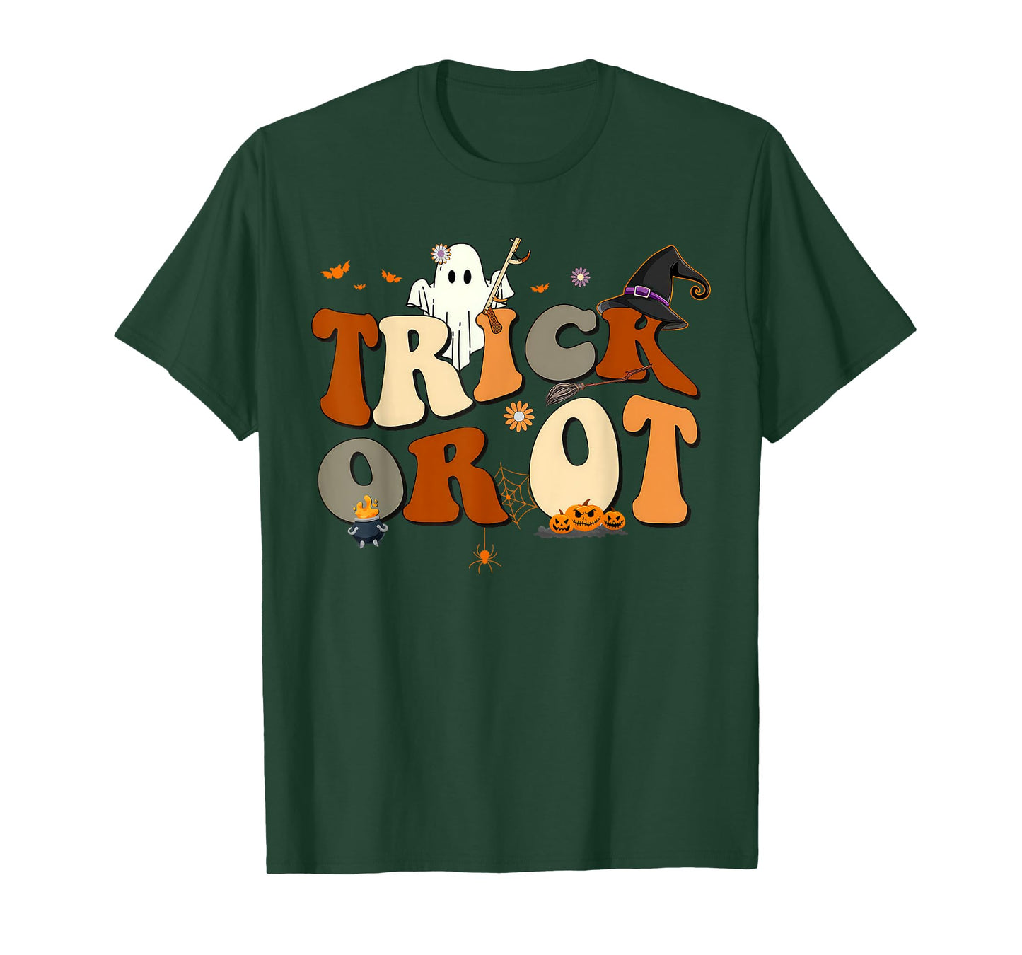 Retro Trick Or OT Occupational Therapy Ghost Halloween T-Shirt