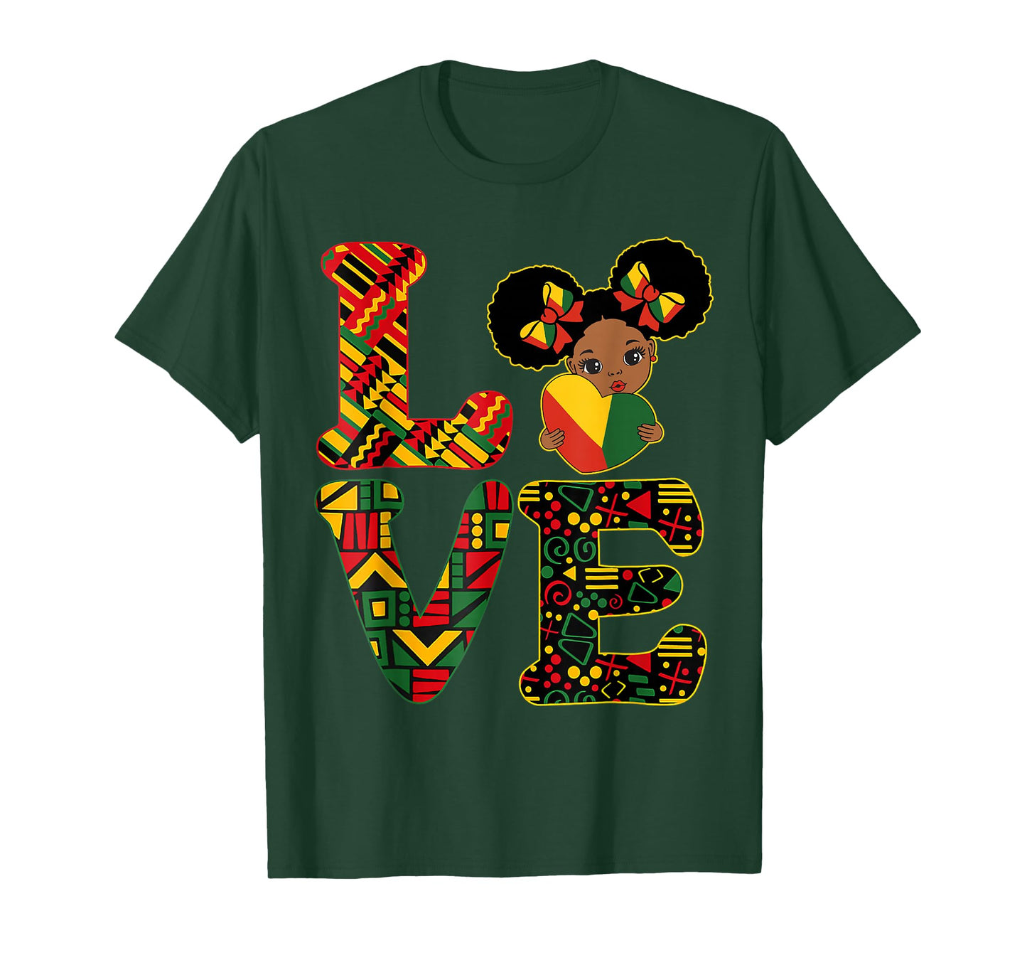 Love Black History Month Strong African Toddler Girls T-Shirt