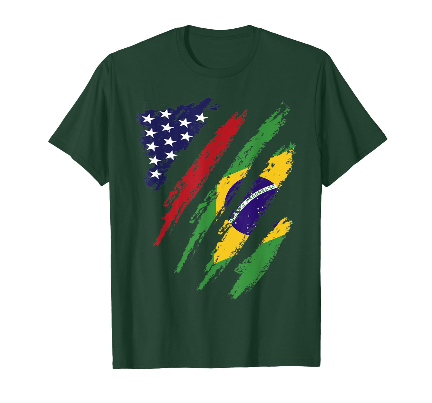 Brazil American Grown Flag USA Patriot Heritage Month T-Shirt