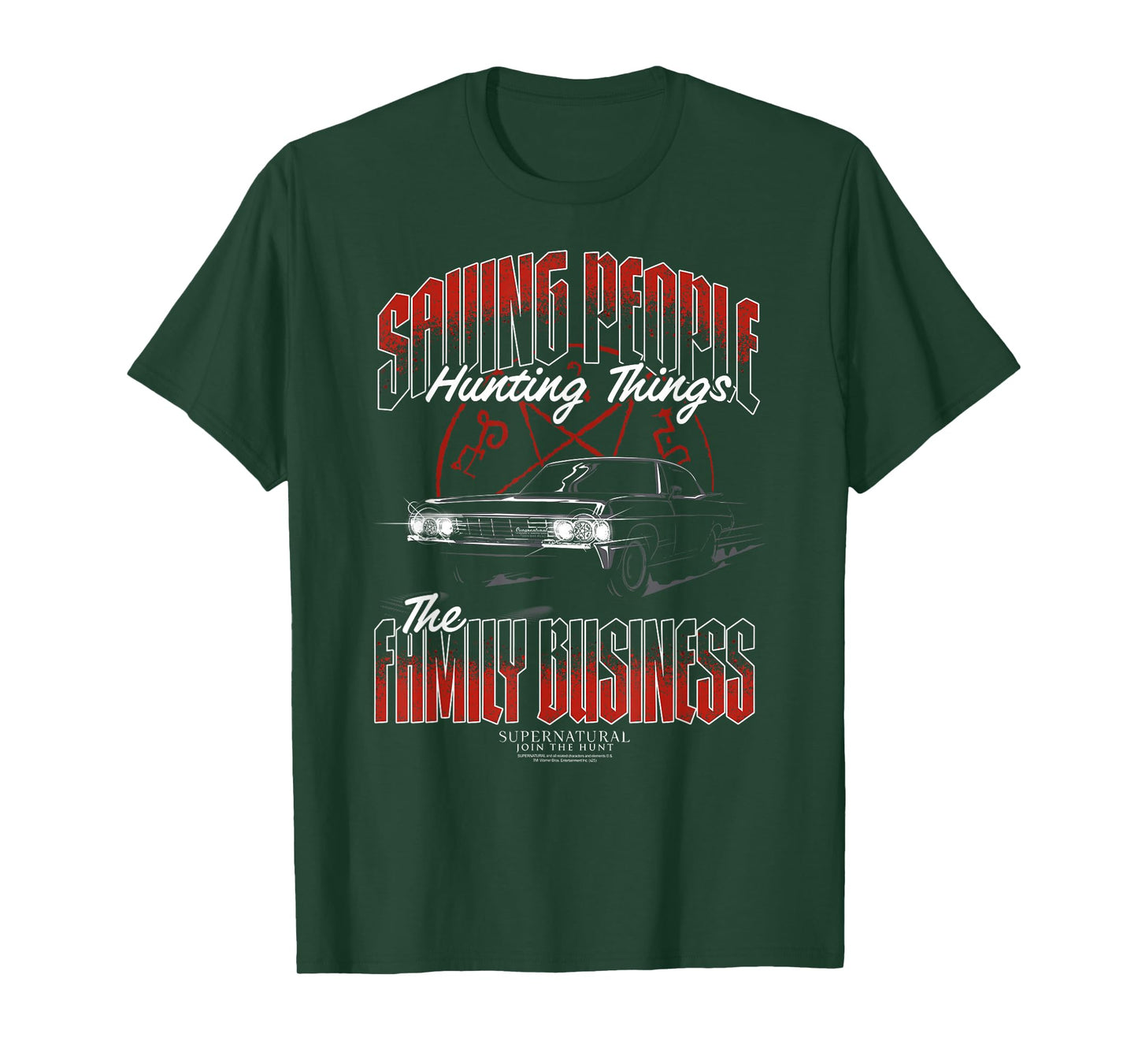 Supernatural Saving People Hunting Things Car TV Show T-Shirt