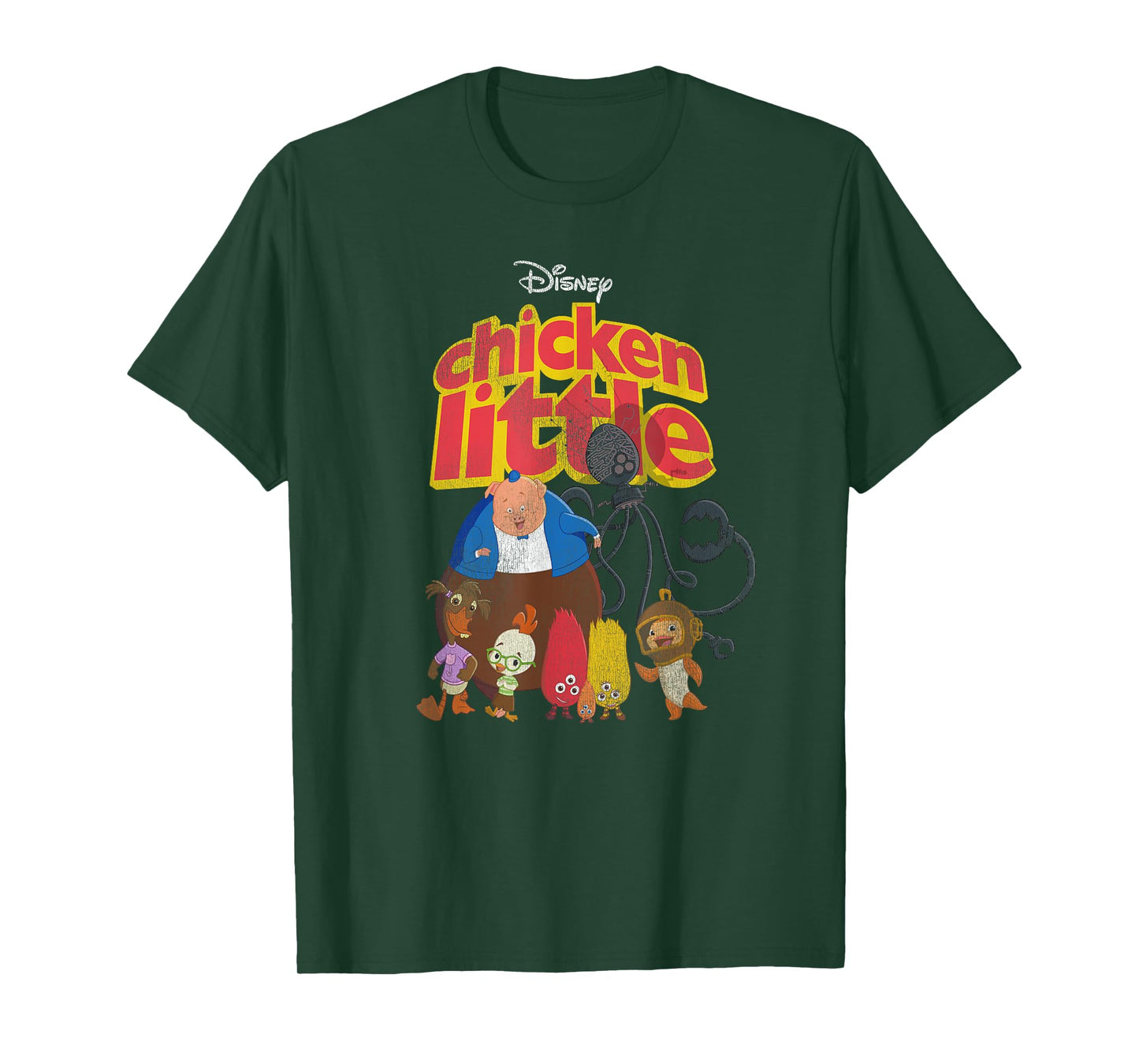 Disney Chicken Little Characters Retro T-Shirt Small