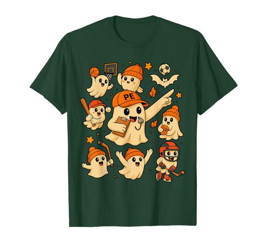 Halloween PE Teacher Costume, Ghost Physical Education T-Shirt