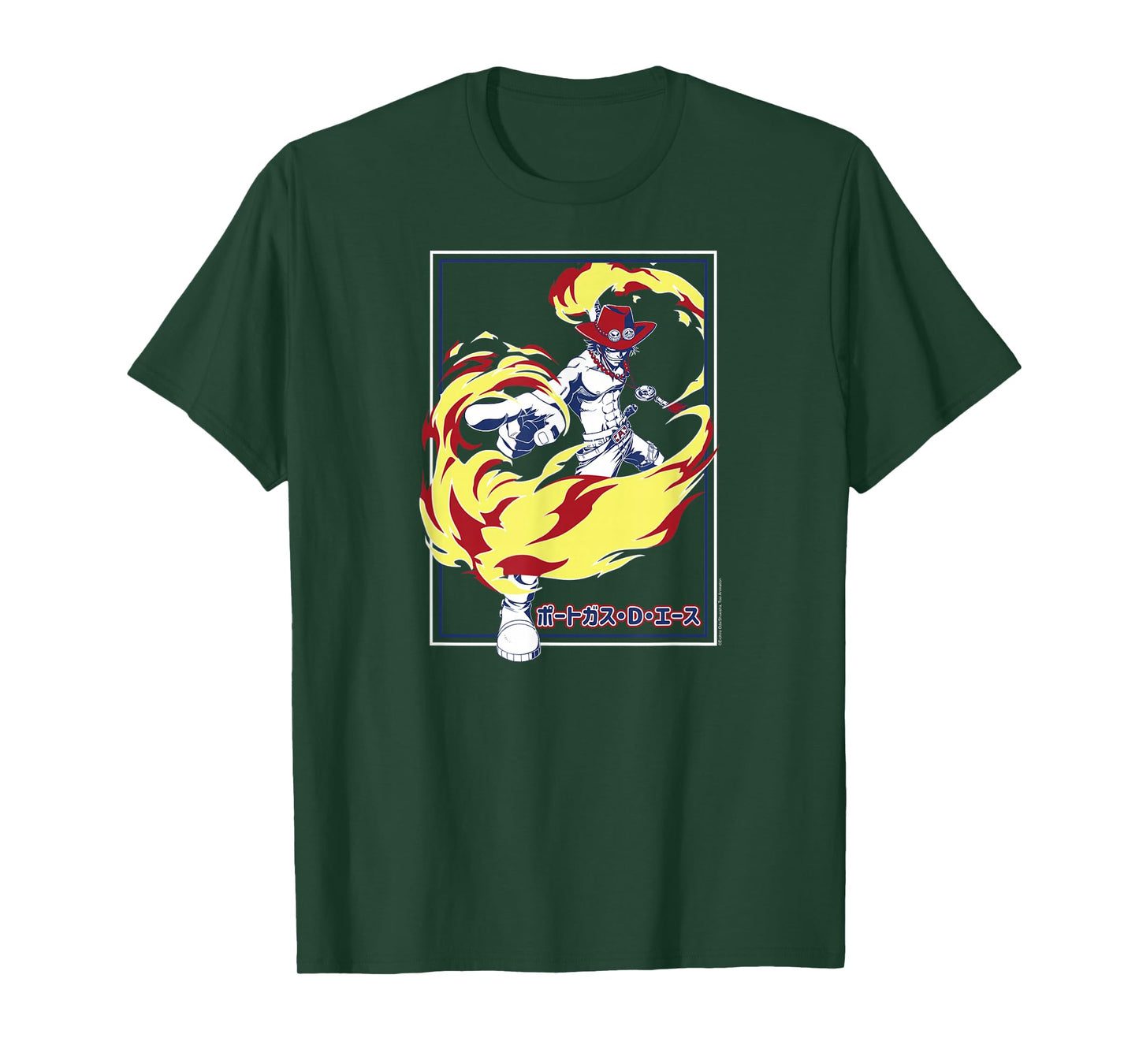 One Piece Anime Fire Fist Ace Frame T-Shirt
